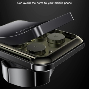 Suport auto telefon, Magnetic, Brat telescopic, Ventuza, 6 Magneti N52, Yesido, Negru - Img 6
