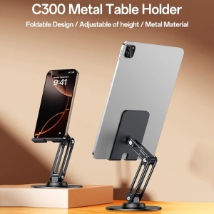 Suport de birou telefon, Pliabil, Aluminiu, 4.7 - 7.2 inch, Yesido, Argintiu - Img 2
