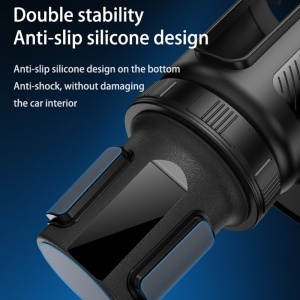 Suport pahar auto 3 in 1, Baza rotativa ajustabila, ABS si Silicon, Yesido, Negru - Img 6