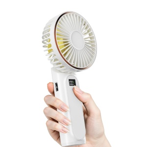 Ventilator Portabil cu Display LED, 6 Viteze, USB-C, 5000mAh, Compact si Eficient, Alb - Img 2