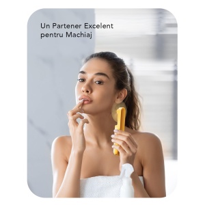 Ventilator Ultra Portabil 3 in 1, De Mână, De Birou, De Gât, 3 Trepte Viteza, Pliabil cu baterie Portabila 2000mAh, Autonomie 20h, SKDR AirMini - Portocaliu - Img 5