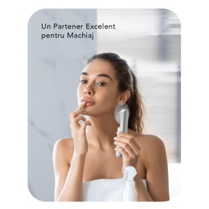 Ventilator Ultra Portabil 3 in 1, De Mână, De Birou, De Gât, 3 Trepte Viteza, Pliabil cu baterie Portabila 2000mAh, Autonomie 20h, SKDR AirMini - Alb - Img 5