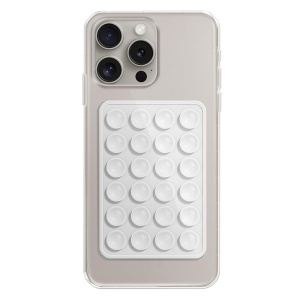 Ventuza telefon Pentru Tik-Tok/Selfie/Vizionare Video, din Silicon, 8x5,5cm, SKDR StickIt SO-PAD - Alb