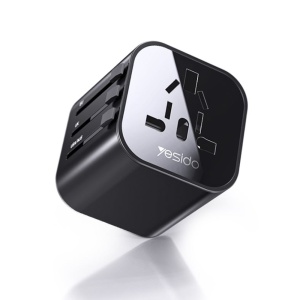 Adaptor de priza universal, Travel, EU, UK, US, AUS, 3.4A, ABS, Yesido, Alb