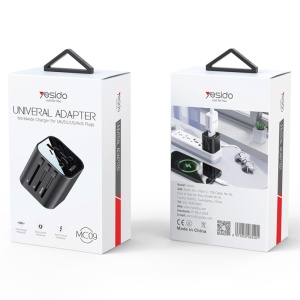 Adaptor de priza universal, Travel, EU, UK, US, AUS, 3.4A, ABS, Yesido, Alb - Img 7