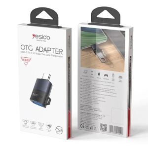 Adaptor OTG, Type-C la USB 3.0, 5Gbps, QC18W, Aliaj Aluminiu, Yesido, Gri - Img 7