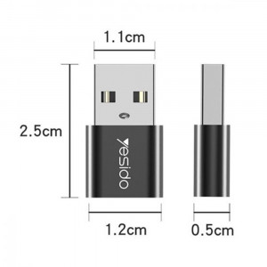 Adaptor OTG USB la Type-C 5Gbps, Yesido (GS09) - Negru - Img 5