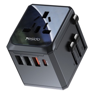 Adaptor universal priza, Type-C, 3x USB, 20W, Yesido, Alb