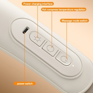 Aparat masaj cervical, 6 puncte masaj, Compresie termica, 2400mAh, Yesido, Beige - Img 2