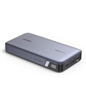 Baterie Externa cu Display Digital, USB, 2x Type-C, 25000mAh, PD3.0, 145W, 5V/3A, Ugreen PB205 - Space Gray - Img 4