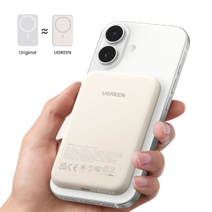 Baterie Externa pentru Telefon, Type-C, 5000mAh, 15W, 5V/3A, Cablu Type-C, Ugreen PB560 - Beige - Img 4