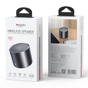 Boxa portabila, Bluetooth 5.0, IPX5, 700mAh, Bass, Aliaj Zinc, Yesido, Argintiu - Img 7