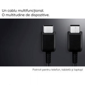 Cablu de Date Type-C la Type-C Fast Charging 3A, 1.8m - Samsung (EP-DX310JBE) - Black (Bulk Packing) - Img 4