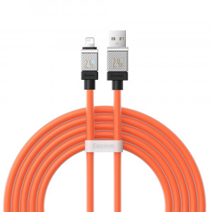 Cablu de Date USB la Lightning Fast Charging, 2.4A, 2m - Baseus CoolPlay Series (CAKW000507) - Orange - Img 1