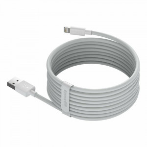 Cablu de Date USB la Lightning, Fast Charging 2.4A, 480Mbps, 1.5m (set 2) - Baseus (TZCALZJ-02) - White - Img 2