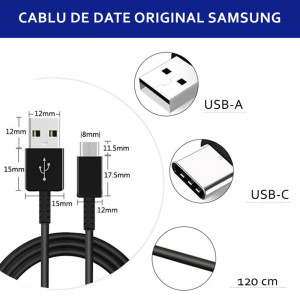 Cablu de Date USB la Type-C, 1.2m - Samsung (EP-DG950CBE) - Black (Bulk Packing) - Img 4