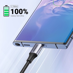 Cablu de Date USB la Type-C, PD18W, 3A, 480Mbps, QC3.0, 1m, Ugreen US288 - Space Gray - Img 4