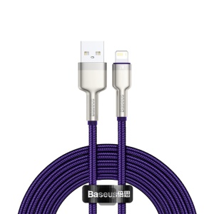 Cablu iPhone USB-A la Lightning, 2.4A, 2m, Incarcare Stabilă si Transfer Date, Baseus Cafule Series Metal CALJK, Mov