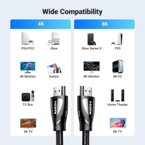 Cablu Video HDMI la HDMI, 8K@60Hz, 48Gbps, 3m, Ugreen HD140, Negru - Img 7