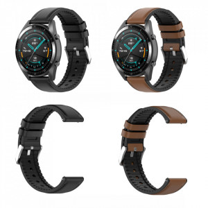 Curea smartwatch Samsung Galaxy Watch 4, Galaxy Watch Active 1 / 2 (40 mm / 44 mm), Huawei Watch GT / GT 2 / GT 3 (42 mm), Techsuit W007 - Negru - Img 7