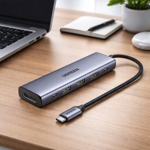 Docking Station Type-C, USB, Display Port, 5Gbps, PD 3.0, 100W, 4K@60Hz, Ugreen CM511 - Gri - Img 6