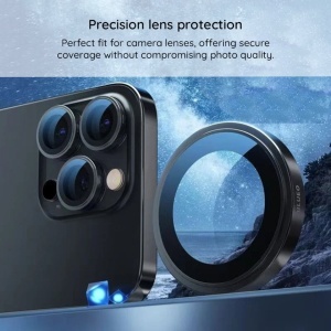 Folie Camera pentru iPhone 17 Pro / iPhone 17Pro Max, Sapphire Crystal Original Lens Glass Blueo, Protectie camera telefon, Multicolor - Img 7