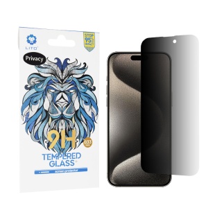 Folie de Sticla iPhone 15 Pro Max, Claritate Maxima, Lito, 2.5D Classic Glass 9H, Privacy
