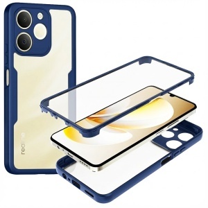 Husa 360° Realme Note 70T, SKYDDAR INNOVATION, [Pachet 360°] ColorVerse, set cu sticker, Albastru