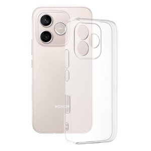 Husa Honor 600 Lite din silicon transparent, set cu sticker, Clear Silicone, Transparenta