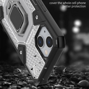 Husa iPhone 13 cu inel, Techsuit Honeycomb - Negru - Img 6