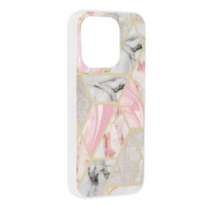 Husa iPhone 15 Pro Marble Series, Techsuit - Pink Hex - Img 5