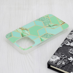 Husa iPhone 15 Pro Max Marble Series, Techsuit - Green Hex - Img 3