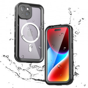 Husa iPhone 15 rezistenta la apa, Waterproof IP68, ShellBox - Negru