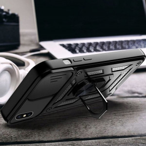 Husa iPhone Xs Max cu inel magnetic, Techsuit CamShield - Negru - Img 4