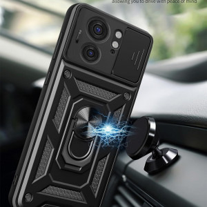 Husa Motorola Edge 40 cu inel magnetic, Techsuit CamShield - Negru - Img 3