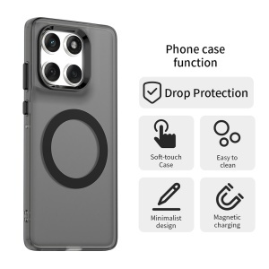 Husa Motorola Edge 60 Fusion / Edge 60, Antisoc, Magsafe, set cu sticker, CandyCase, Negru - Img 5