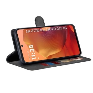 Husa Motorola Moto G15 / G15 Power tip carte cu Portofel Interior, Antisoc, set cu sticker, Diary Book, Negru - Img 5