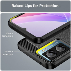 Husa OPPO A77 5G, Techsuit Carbon Silicon - Negru - Img 6