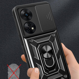 Husa Oppo A98 5G cu inel magnetic, Techsuit CamShield - Negru - Img 3