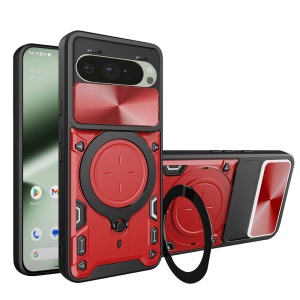 Husa pentru Google Pixel 10 / Pixel 10 Pro, SKYDDAR INNOVATION, SafeCover, Inel Magnetic, Protectie Camera, Rosu, set cu sticker  - Img 1