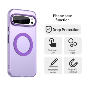 Husa pentru Google Pixel 10 Pro XL, MagSafe, Antisoc, set cu sticker, CandyCase, Mov - Img 4