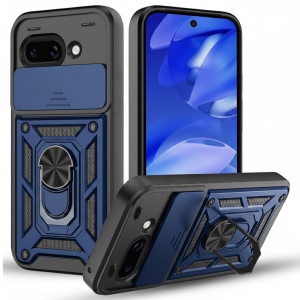 Husa pentru Google Pixel 10a, SKYDDAR INNOVATION, CamShield, Inel magnetic, set cu sticker, Albastru