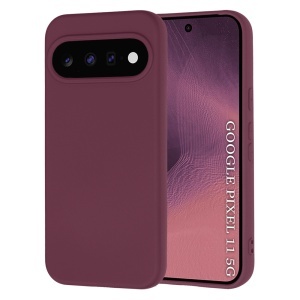 Husa pentru Google Pixel 11 din Silicon Catifelat, Antisoc, set cu sticker, SoftElegance, Bordo