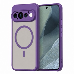 Husa pentru Google Pixel 11 Pro Finisaje Premium, Antisoc, Magsafe, set cu sticker, HaloFrost MagSafe II, Mov