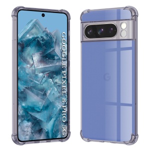Husa pentru Google Pixel 8 Pro, SKYDDAR INNOVATION, Shockproof Clear Silicone, Silicon Slim, set cu sticker, Fumuriu