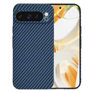 Husa pentru Google Pixel 9 Pro, SKYDDAR INNOVATION, textura carbon, Carbonite FiberShell, set cu sticker, Cyan,