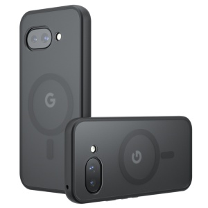 Husa pentru Google Pixel 9a, SKYDDAR INNOVATION, PureFrost MagSafe, AntiSoc, set cu sticker, Negru frost