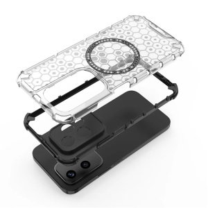 Husa pentru Honor 200 Lite, SKYDDAR INNOVATION, HoneyComb Shield MagSafe, Alb, set cu sticker - Img 4