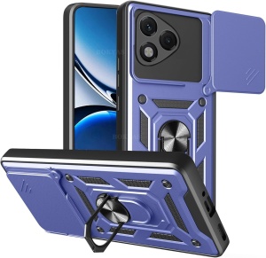Husa pentru Honor 400 Lite, SKYDDAR INNOVATION, CamShield, Albastru, set cu sticker - Img 1
