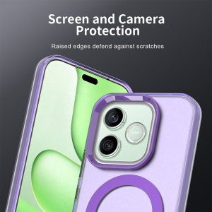 Husa pentru Honor 600 / 600 Pro, MagSafe, Antisoc, Margini ridicate, Mat, set cu sticker, CandyCase, Mov - Img 4